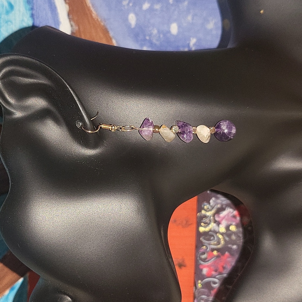 Gemstone Amethyst earrings - Picture 2 of 4